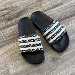 adidas Black and White Women's Slide Sandals